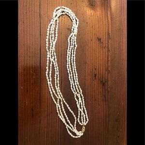 Vintage 14k 4 Strand Rice Pearl Necklace 18” L